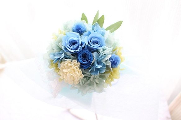 青ブルーの花束♥卒業式や送別に。 3枚目の画像
