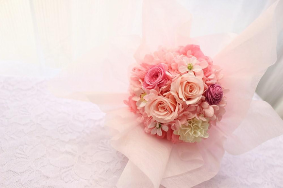 ピンクの花束♥卒業式や送別に。 1枚目の画像