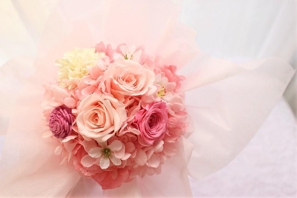 ピンクの花束♥卒業式や送別に。 2枚目の画像
