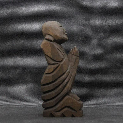 仏像 円空仏 木彫 善財童子（自刻像 16cm 着色 jk2429） 彫刻 円