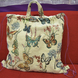 Butterfly Gobelins 手提背包：奶油米色 第3張的照片