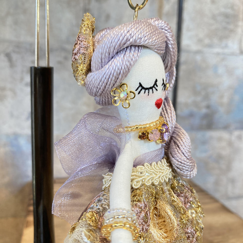 ルルベちゃん】「Jewel fairy」ペールパープル×ゴールド バッグ 