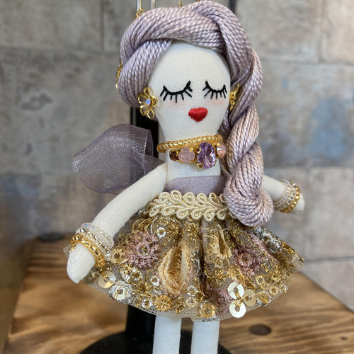 ルルベちゃん】「Jewel fairy」ペールパープル×ゴールド バッグ 