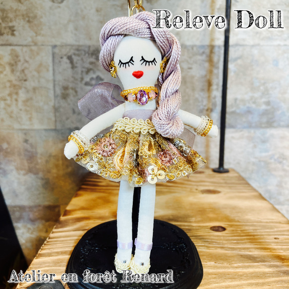ルルベちゃん】「Jewel fairy」ペールパープル×ゴールド バッグ 