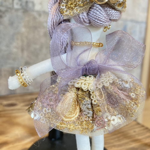 ルルベちゃん】「Jewel fairy」ペールパープル×ゴールド バッグ 