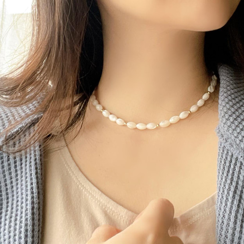 再販♪【14kgf】マザーオブパール×goldbeads ショートネックレス