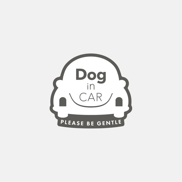 Dog in car　車用ステッカー ｜カーステッカー・ペット・犬・ドッグインカー 2枚目の画像