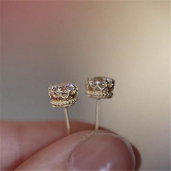 (SV925) Crown 4mm 6mm CZ pierce /  2COLOR 1枚目の画像