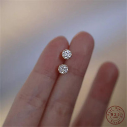 (SV925) Crown 4mm 6mm CZ pierce /  2COLOR 2枚目の画像