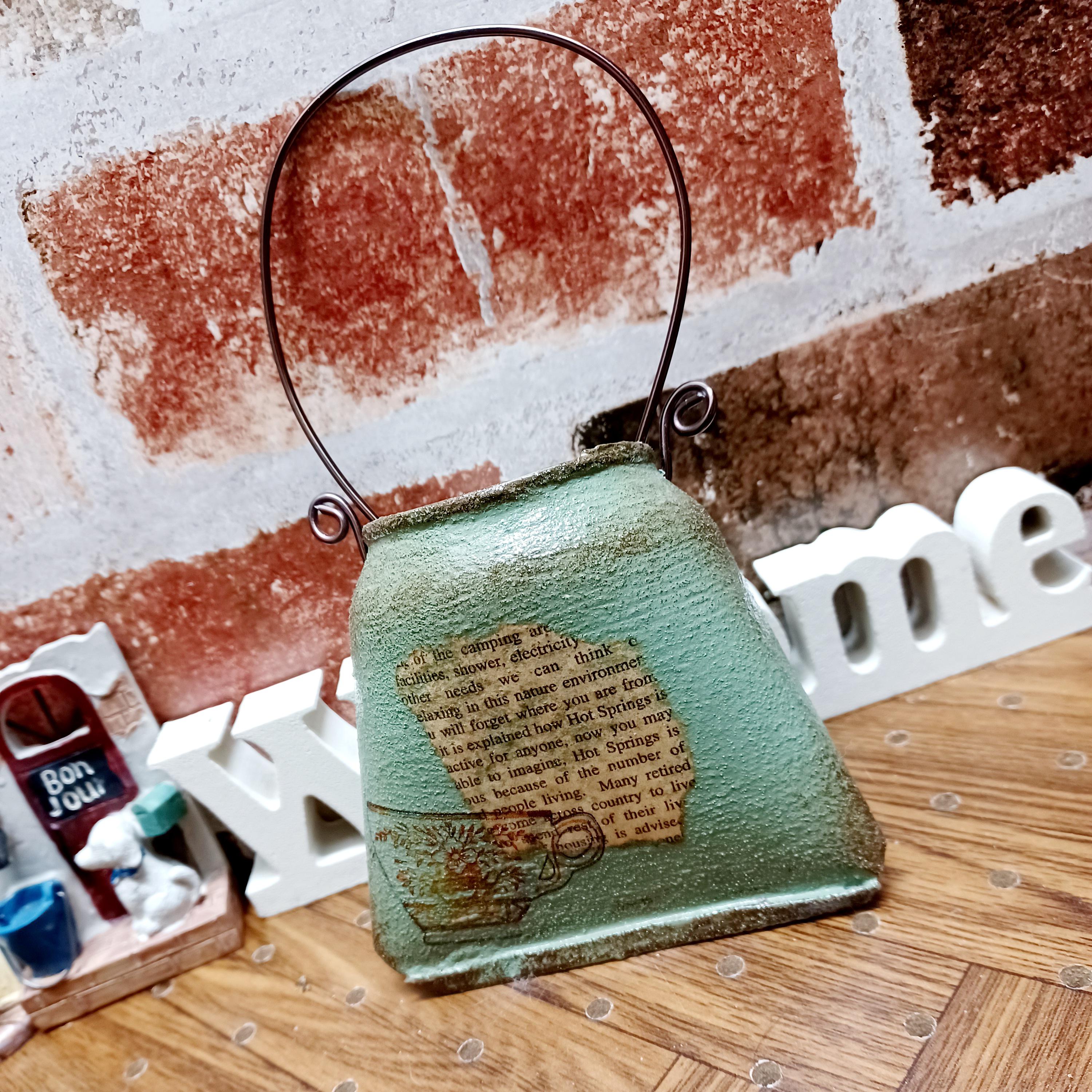 ガーデニング雑貨 リメイク缶 リメ缶 スモーキーブルー 【公式通販】