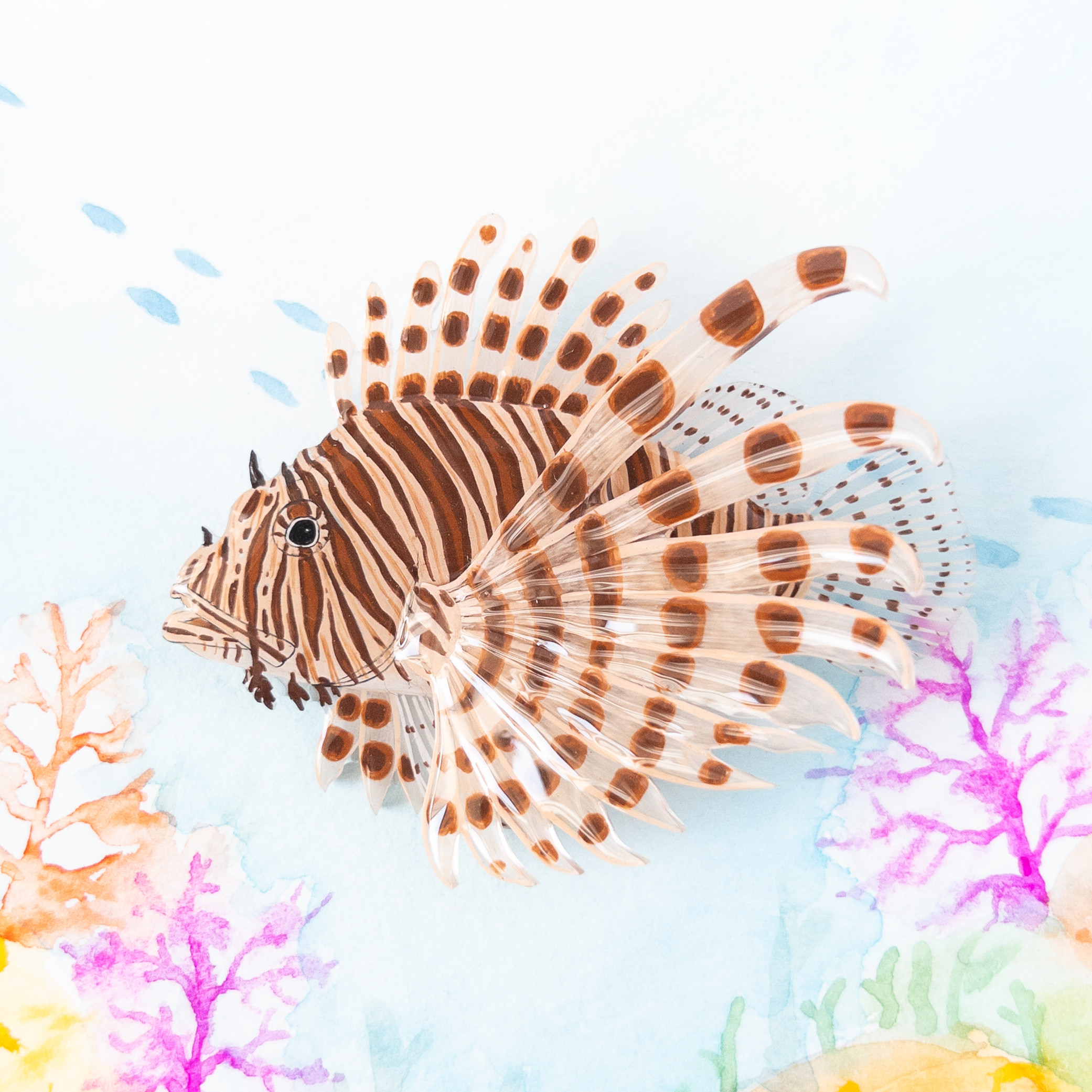 ミノカサゴ＊ブローチ (マグネットにも変更可)