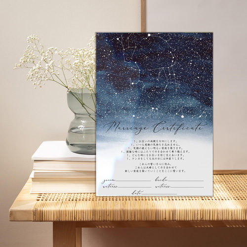 送料無料／結婚証明書アクリル スターマップあの日の星空を再現