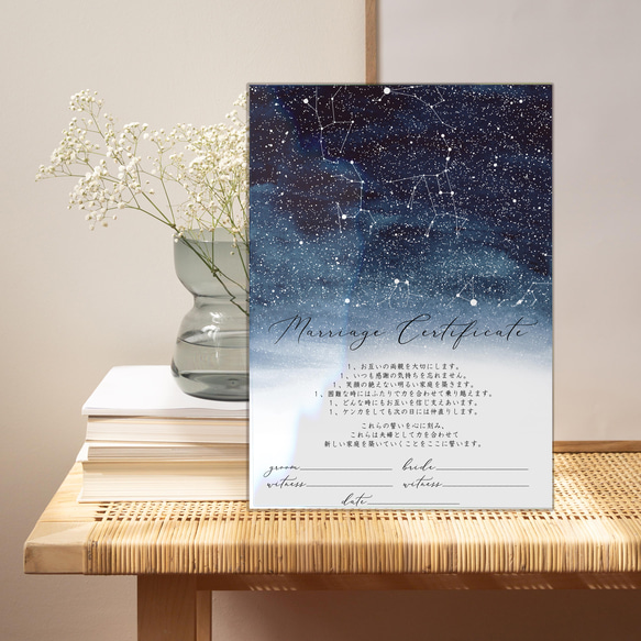 送料無料／結婚証明書アクリル スターマップあの日の星空を再現