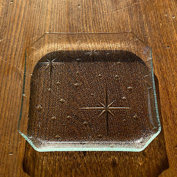【受注作成】銀河 八角皿　2mm  昭和レトロガラス　昭和型板ガラス　想い出をカタチに　 11枚目の画像