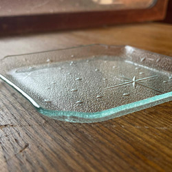 【受注作成】銀河 八角皿　2mm  昭和レトロガラス　昭和型板ガラス　想い出をカタチに　 6枚目の画像
