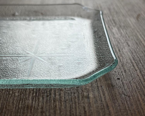 受注作成】銀河 八角皿 2mm 昭和レトロガラス 昭和型板ガラス