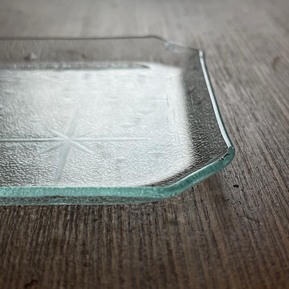 受注作成】銀河 八角皿 2mm 昭和レトロガラス 昭和型板ガラス 想い出を