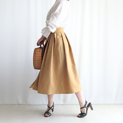 綺麗目・細見え！大人カジュアル巻きスカート（タックスカート