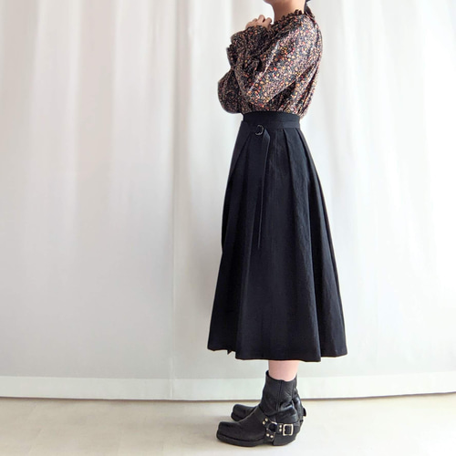 綺麗目・細見え！大人カジュアル巻きスカート（タックスカート