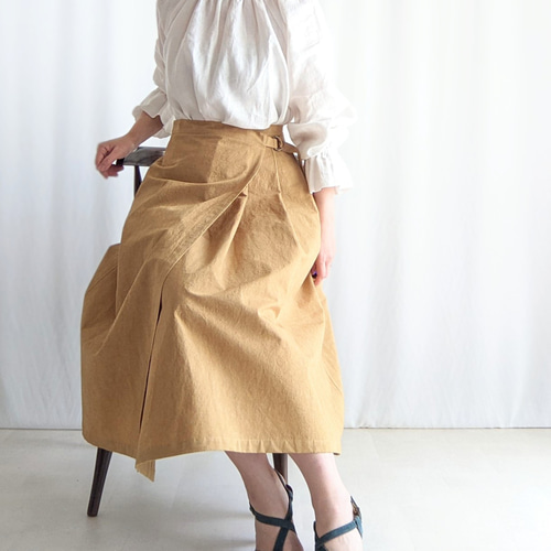 綺麗目・細見え！大人カジュアル巻きスカート（タックスカート