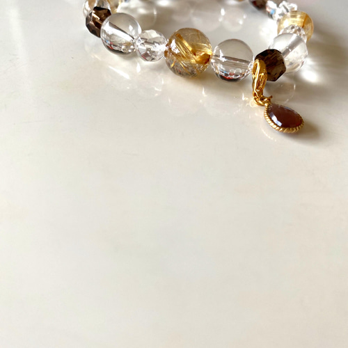 高品質タイタンルチルクォーツ＆スモーキークォーツブレスレット