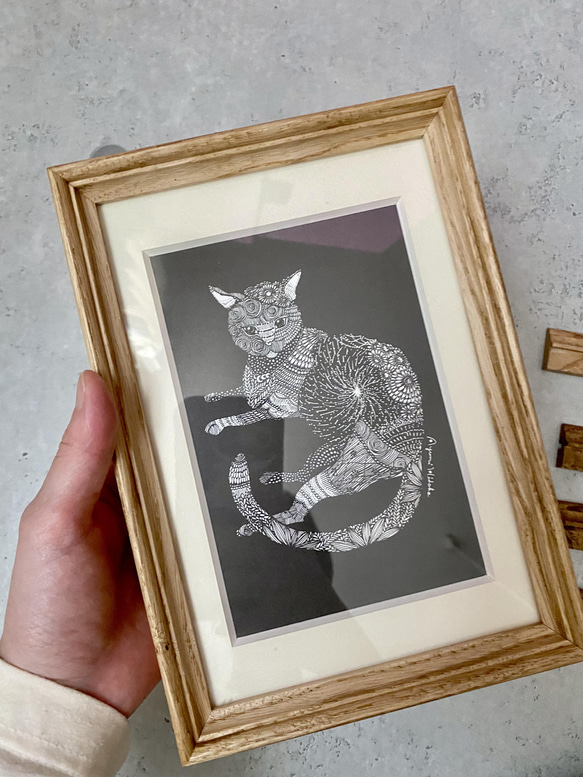 モノトーンな猫たちの ポストカード・封筒セット 8枚目の画像