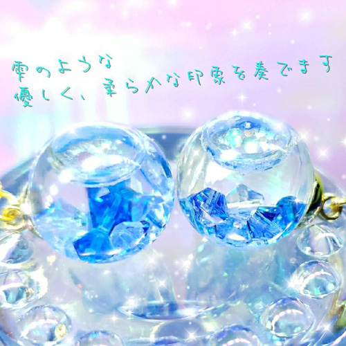ꫛꫀꪝ✨液体ガラスドーム スワロフスキー スノードーム ピアス 雫