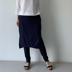 春夏 紺色　とろみ素材  レギンス&スカートのボトムス  一枚で履ける  LGSKTR 5枚目の画像