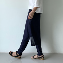 気持ちいい。とろけるような、とろみ素材が作る大人の春夏レギンス&スカート 紺色　LGSKTR 9枚目の画像