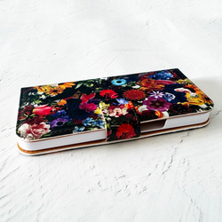 花卉圖案筆記本型iPhone手機殼智能手機殼兼容所有型號FLOWER iPhone13 iPhone14 第3張的照片