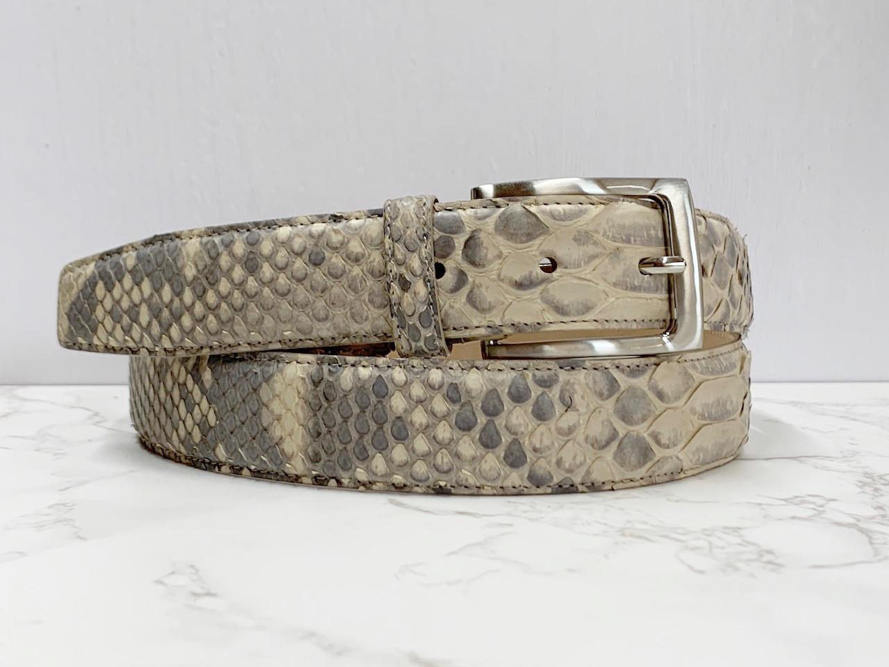 日本製 パイソン Lサイズ ベルト 蛇革 ダイヤモンドパイソン