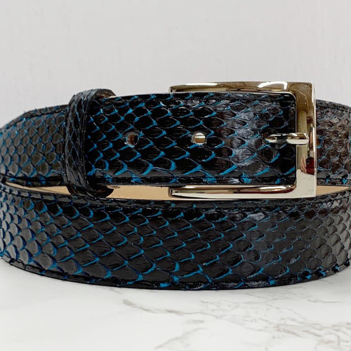 日本製 パイソン ベルト 蛇革 ダイヤモンドパイソン エキゾチック