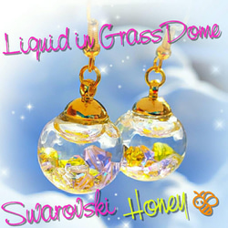 【1199】スワロフスキービーズのドームピアス／イヤリング 1199】スワロフスキービーズのドームピアス／イヤリング 1199