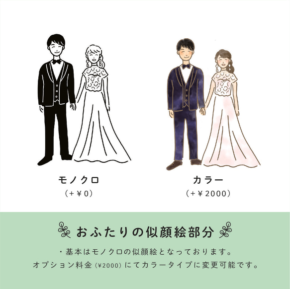 結婚証明書　似顔絵イラスト　ミモザ 　＊ 結婚式　人前式　教会式 4枚目の画像