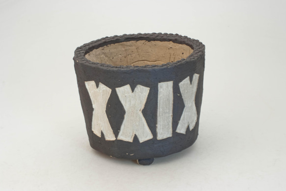 陶器製（3号ポット相当） #多肉植物 の欲しがる植木鉢 SSLLcdd-XXIX(29)-2265ブラック 1枚目の画像