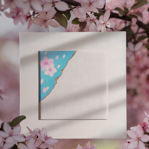 希望 -sakura-』純金箔の金継ぎアート 桜 ゴールド ブルー 空 シンプル