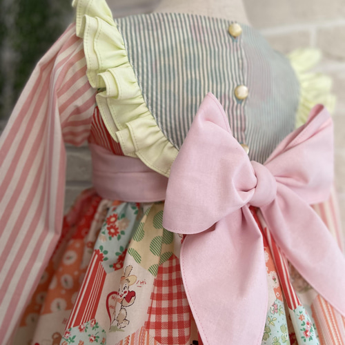 子供服 クマ＆うさぎが可愛い！フリルたっぷりワンピースドレス 110  