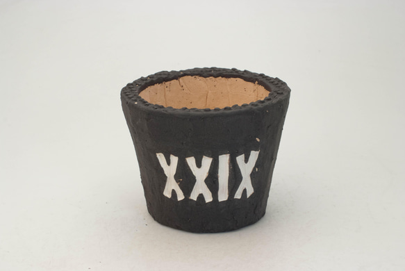 陶器製（3号ポット相当） #多肉植物 の欲しがる植木鉢 SSMcdd-XXIX(29)-2269ブラック 1枚目の画像