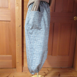 井型模様のもんぺパンツ　着物リメイク 3枚目の画像
