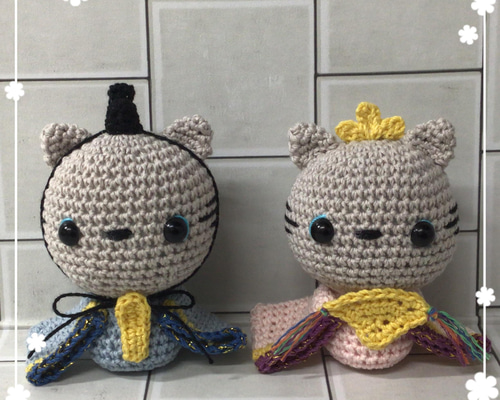 送料無料 あみぐるみ ねこちゃんのお雛様 ひな祭り 猫 春 あみぐるみ