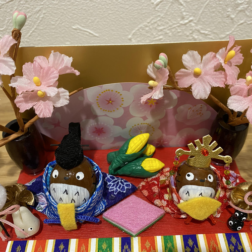 どんぐり おひなさま さくら(金屏風・花たて追加しました)こちら