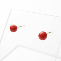 血赤珊瑚 12mm 丸玉タイタックピン 血赤珊瑚 12mm 丸玉タイタックピン