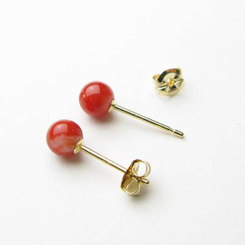 血赤珊瑚 12mm 丸玉タイタックピン