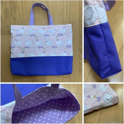 入園・入学準備】スワン（白鳥）柄 レッスンバッグなど 5点セット  