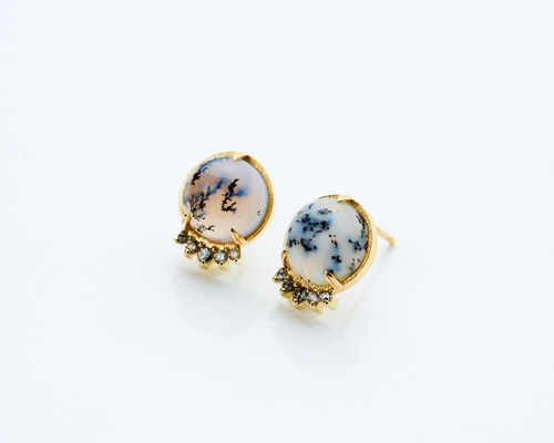 デンドライトオパール ピアス K14デンドライトオパールピアス ピアス（スタッド・一粒） TRÉCA 通販