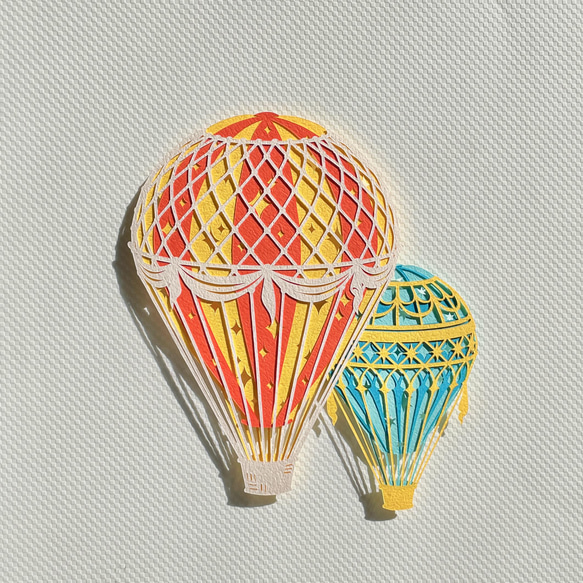 切り絵キット2022.02「気球」 キット 祐琴 通販 13352995｜Creema
