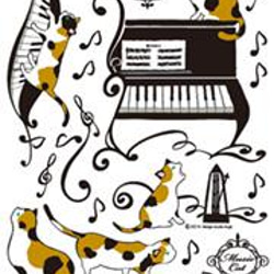 ウォールステッカー「ミケ猫とピアノ」 EWS-392 4枚目の画像