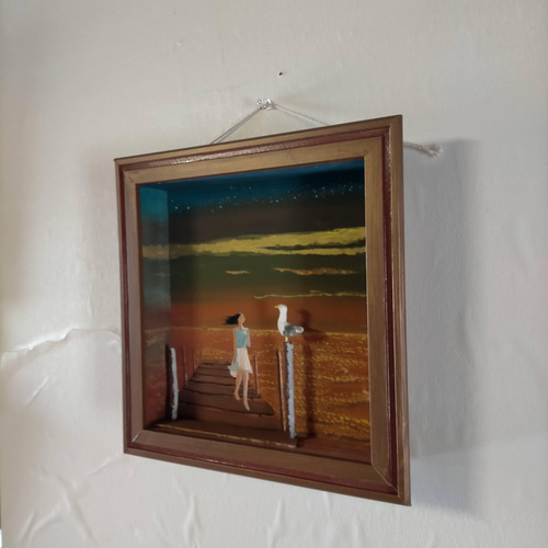 アートフレームボックス ウオールライトモデル 黄昏の海 立体