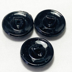 【送料無料】1930s チェコ製 3個 アンティーク ヴィンテージ ブラックガラス ボタン 素材 [EY7067a] 6枚目の画像