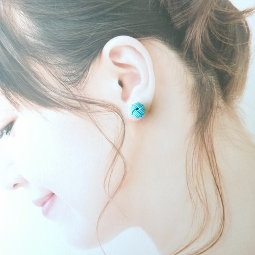 たまきち◆ラベンダーアメシスト×MOPトリプレットピアス✧あこやケシ 水引【あわじ玉ピアス】ベーシックカラー☆全4色 ピアス